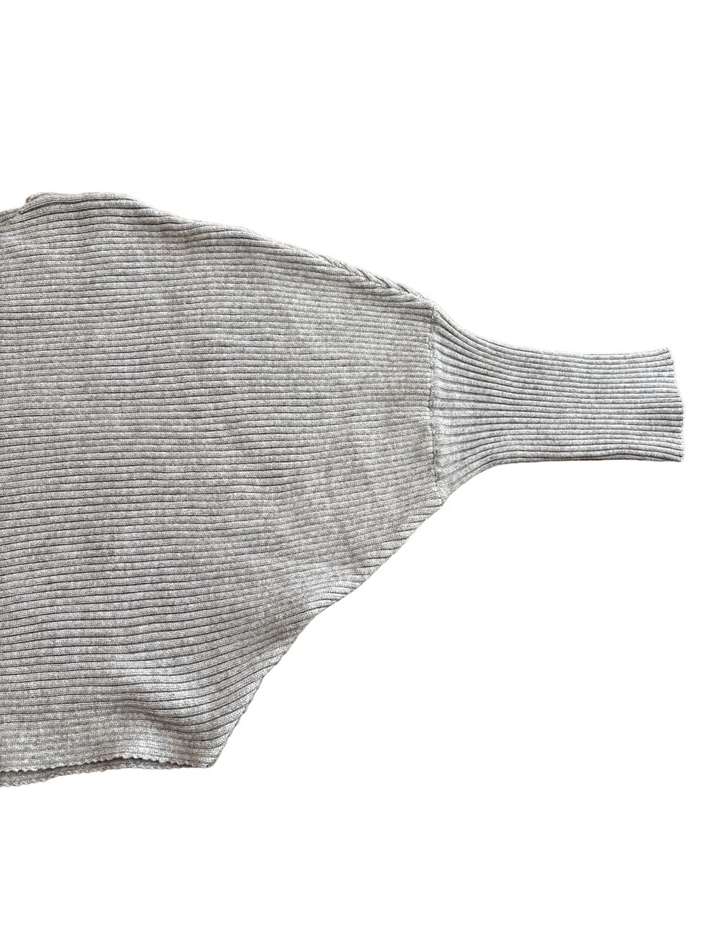 NWOT Chic Soul Women's Gray Ribbed Scoop Neck Bat Sleeve Sweater, Size 2XL